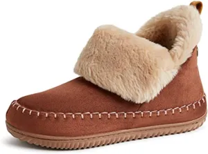 Dearfoams Women's Moritz Indoor/Outdoor Cozy Bootie Camping Furry Slipper