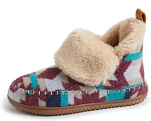 Dearfoams Women's Moritz Indoor/Outdoor Cozy Bootie Camping Furry Slipper