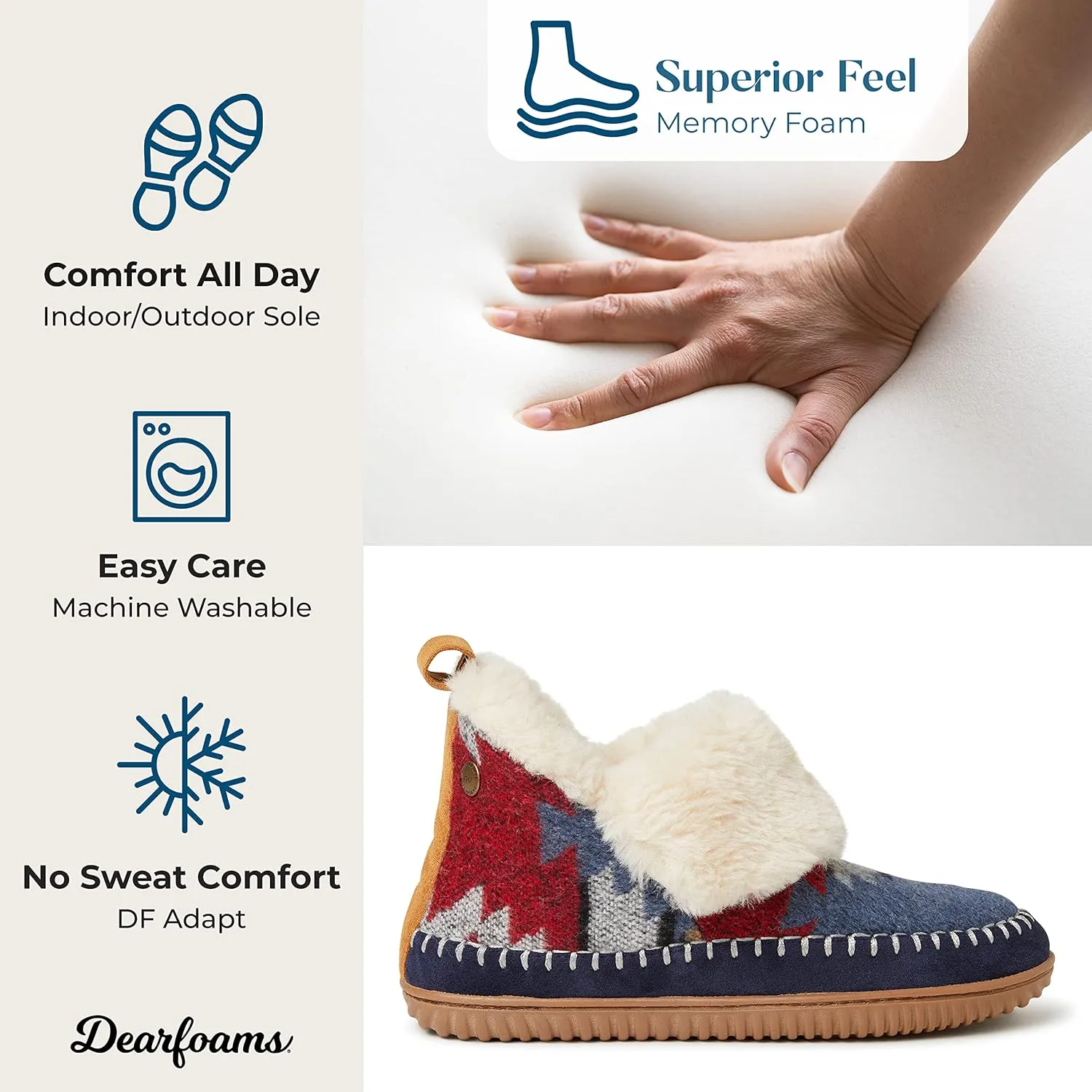 Dearfoams Women's Moritz Indoor/Outdoor Cozy Bootie Camping Furry Slipper