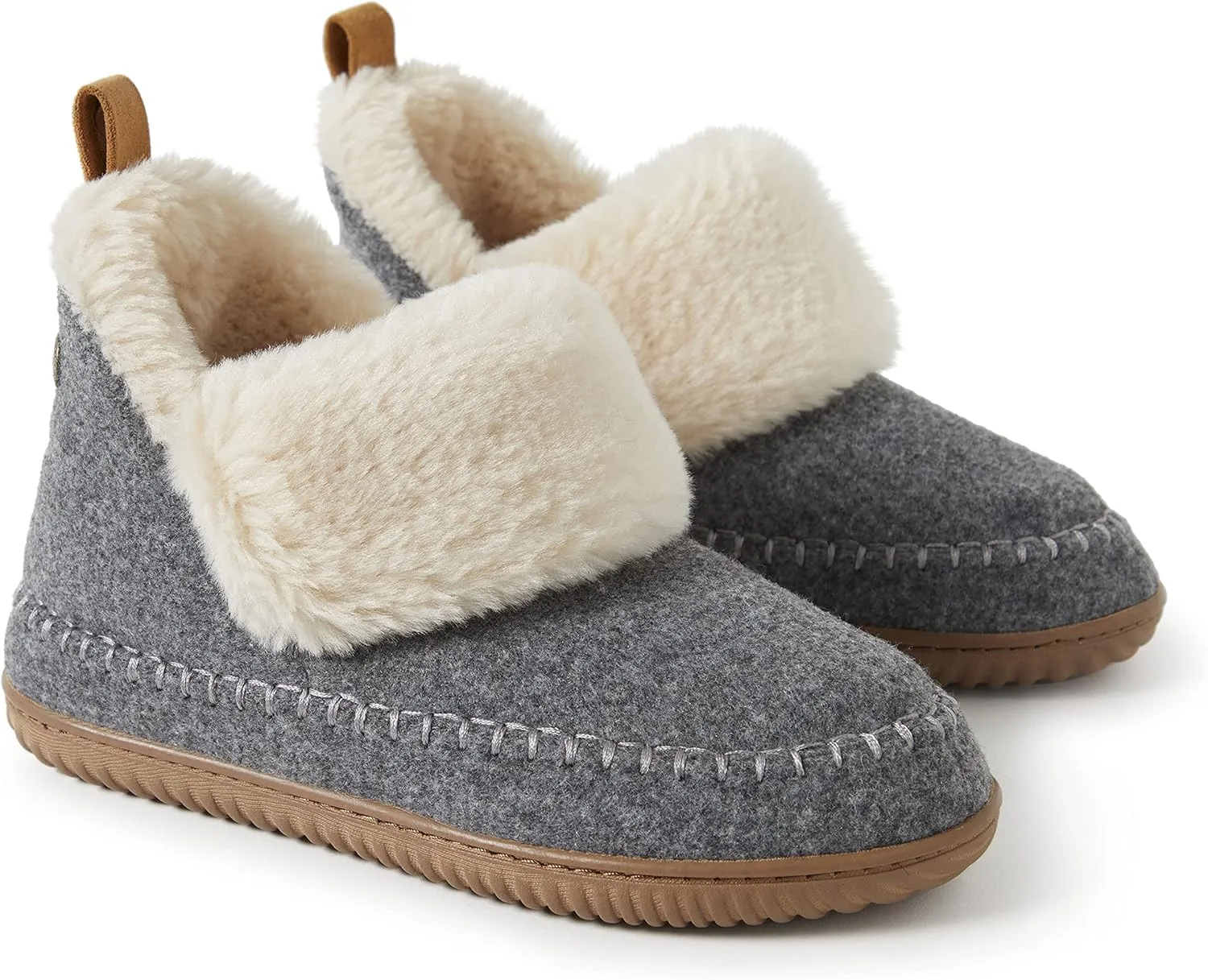 Dearfoams Women's Moritz Indoor/Outdoor Cozy Bootie Camping Furry Slipper
