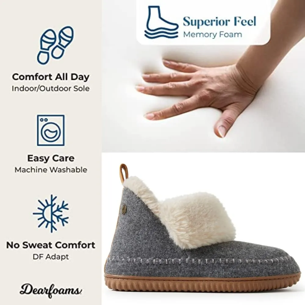 Dearfoams Women's Moritz Indoor/Outdoor Cozy Bootie Camping Furry Slipper