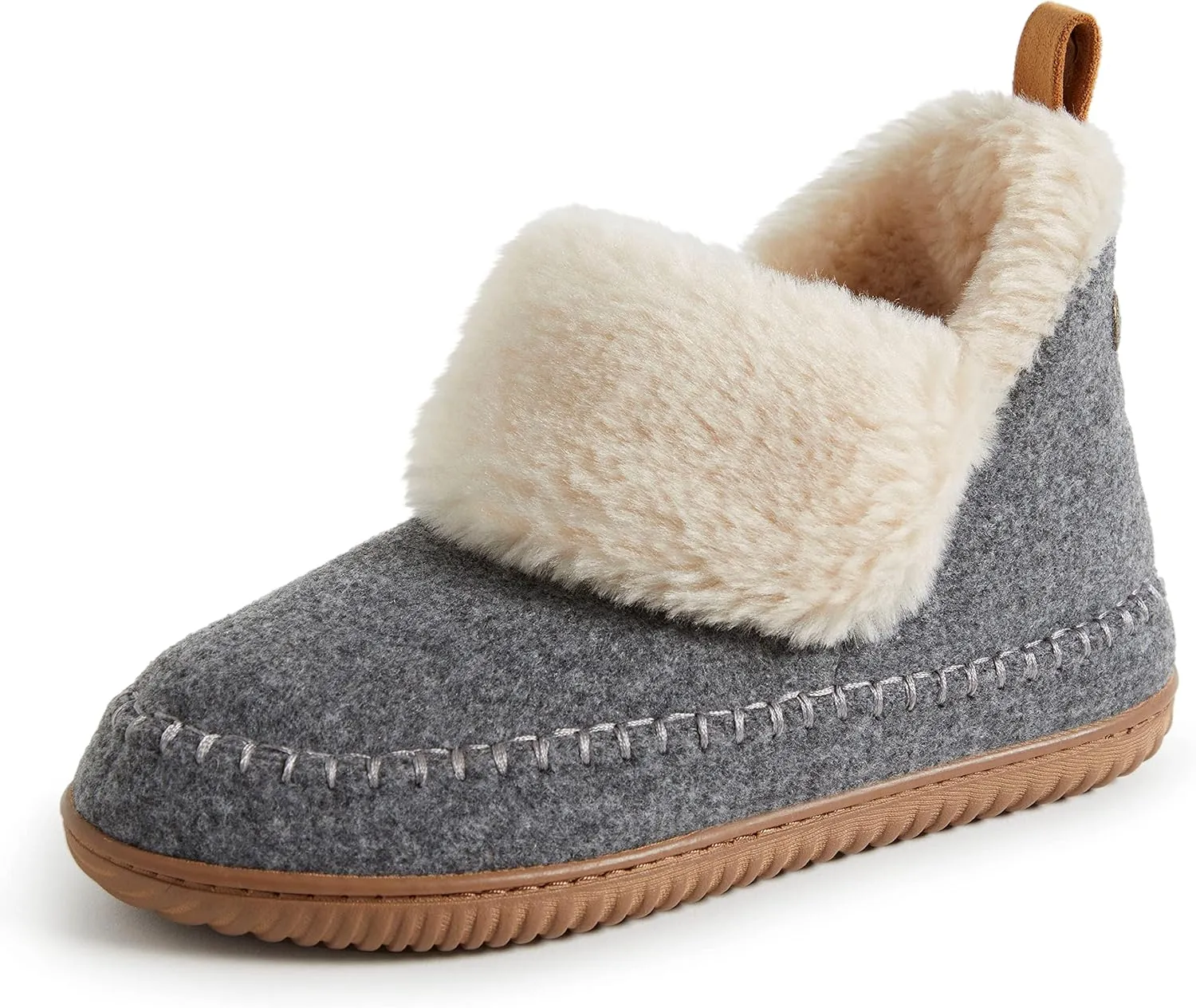 Dearfoams Women's Moritz Indoor/Outdoor Cozy Bootie Camping Furry Slipper