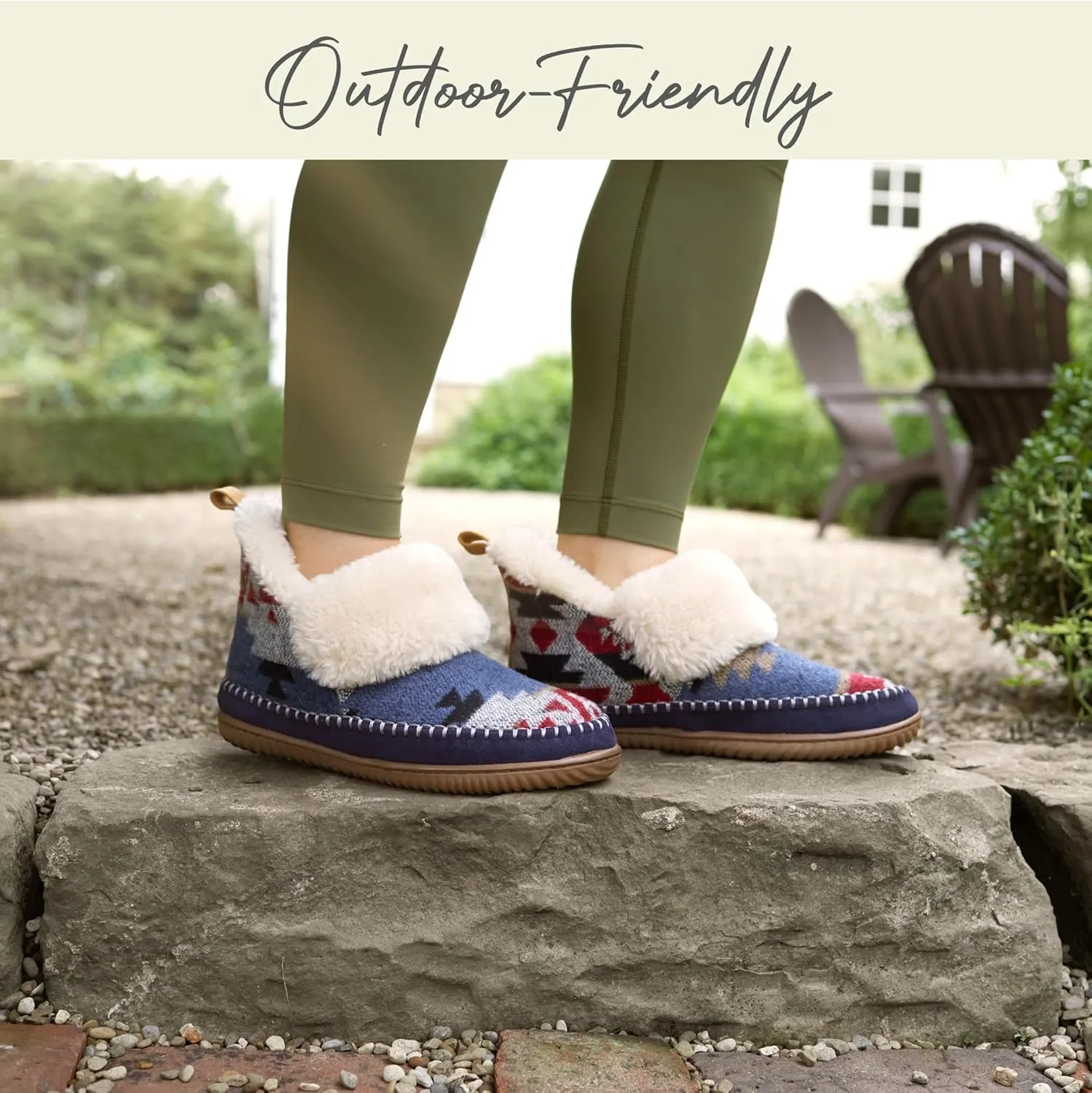 Dearfoams Women's Moritz Indoor/Outdoor Cozy Bootie Camping Furry Slipper