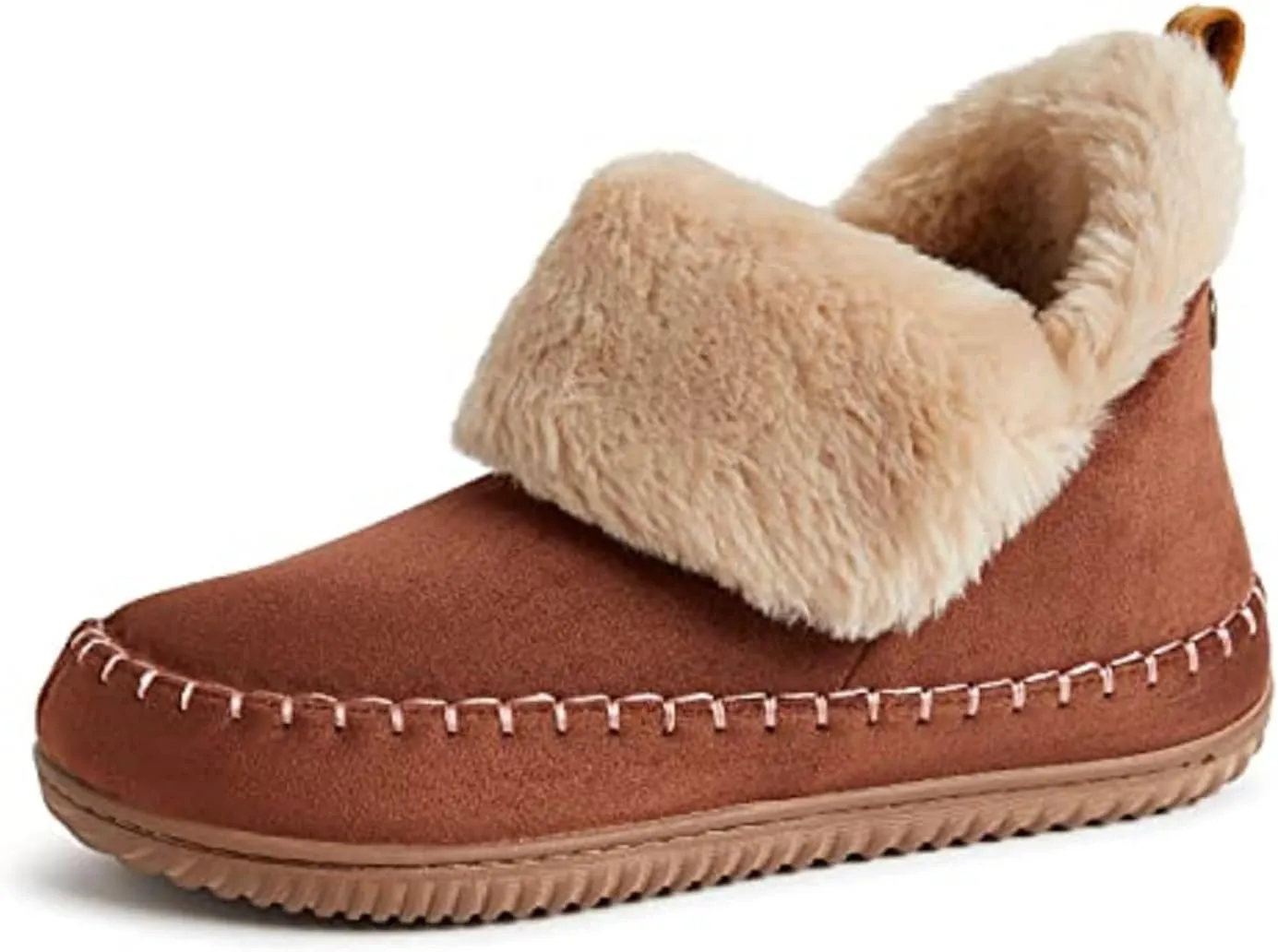 Dearfoams Women's Moritz Indoor/Outdoor Cozy Bootie Camping Furry Slipper