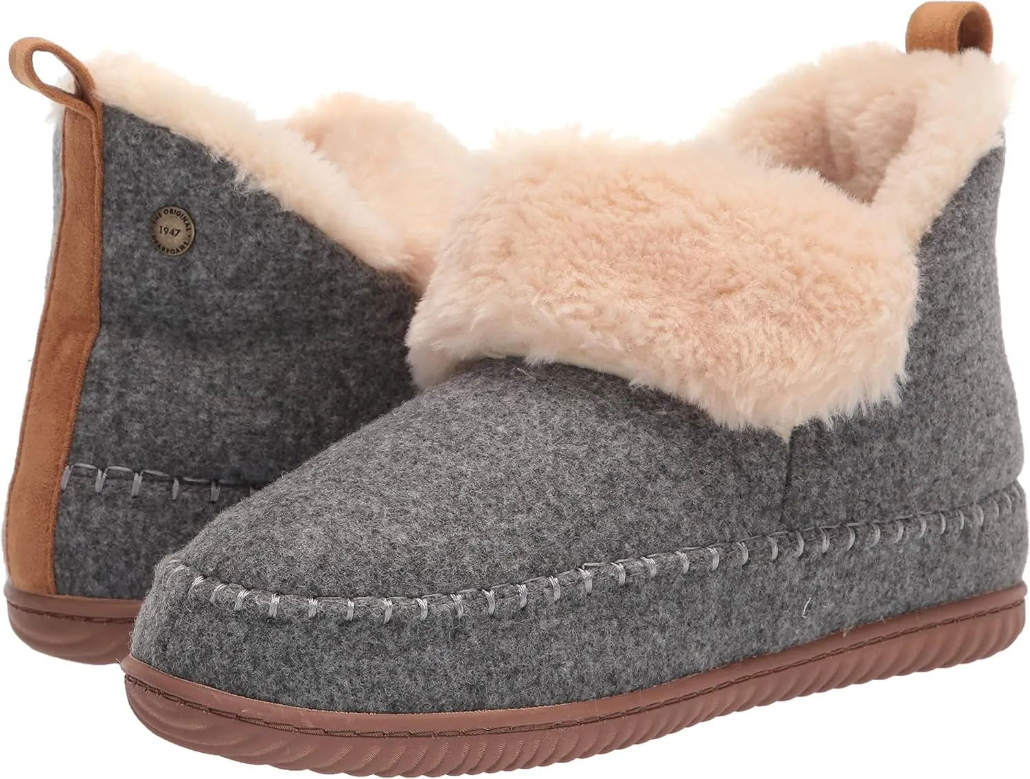 Dearfoams Women's Moritz Indoor/Outdoor Cozy Bootie Camping Furry Slipper
