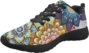 Dellukee Galaxy Print Walking Shoes Women Casual Mesh Colorful Durable Breathable Lace Up Fashion Sneaker
