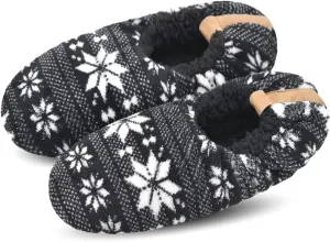 DICUIRD Mens Soft Soles Slipper Socks With Grippers, Cozy&Warm Sherpa Lining Slippers With Non Skid Bottoms, Fuzzy House Slippers