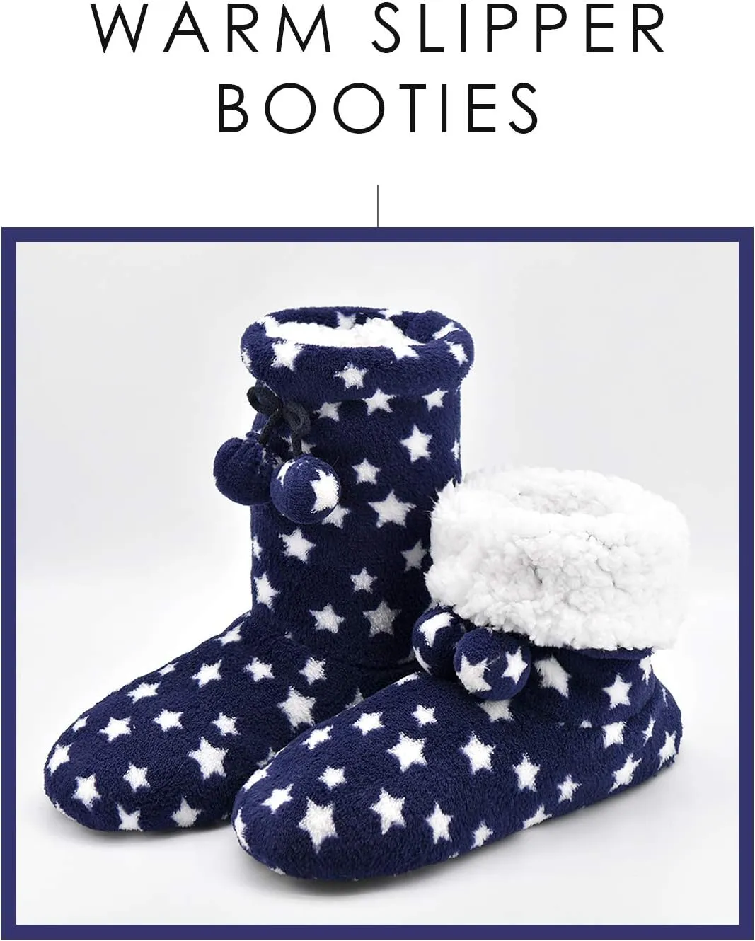 DICUIRD Slipper Socks with Grippers for Women,Winter Cozy&Comfy Boot Slippers for Women