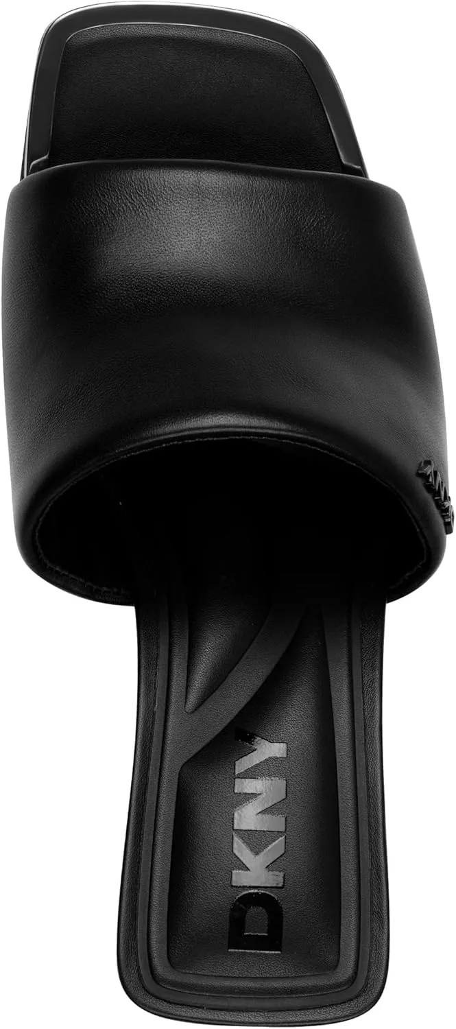 DKNY Women's Kelley Square Toe Heeled Sandal Mule Flat