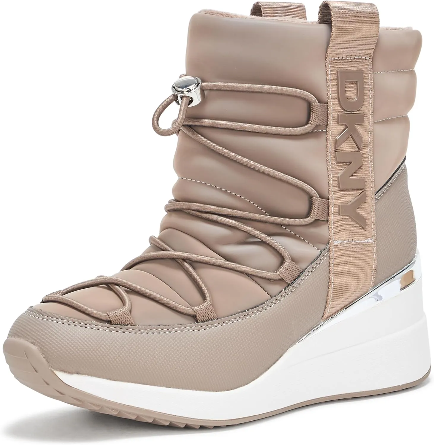 DKNY Women's Perla Wedge Sneaker Boot Heeled Sandal