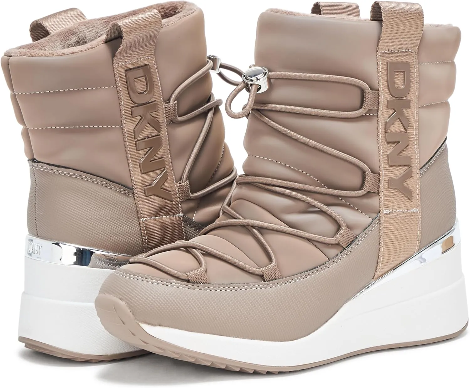 DKNY Women's Perla Wedge Sneaker Boot Heeled Sandal