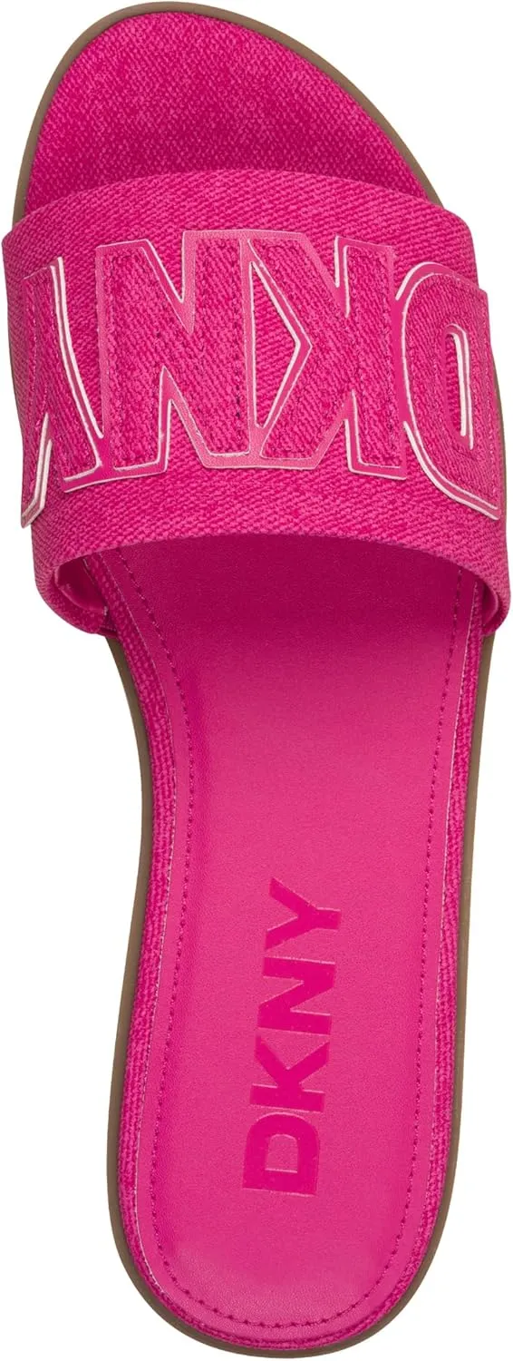 DKNY Women's Willow Flat Slide Sandal with Logo