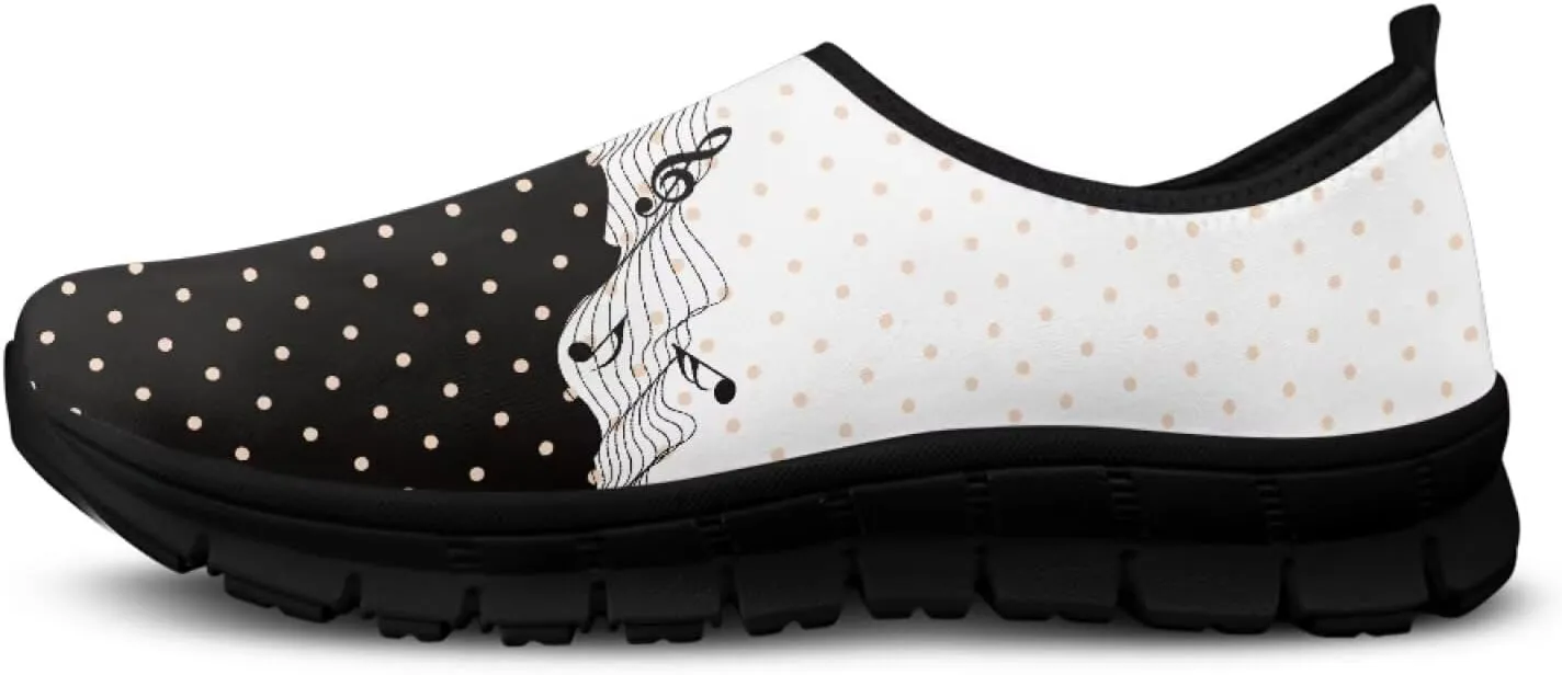 Dog Paw Print Casual Shoes for Women Slip On Low Top Flat Sneakers Breathable Mesh Footwear for Walking
