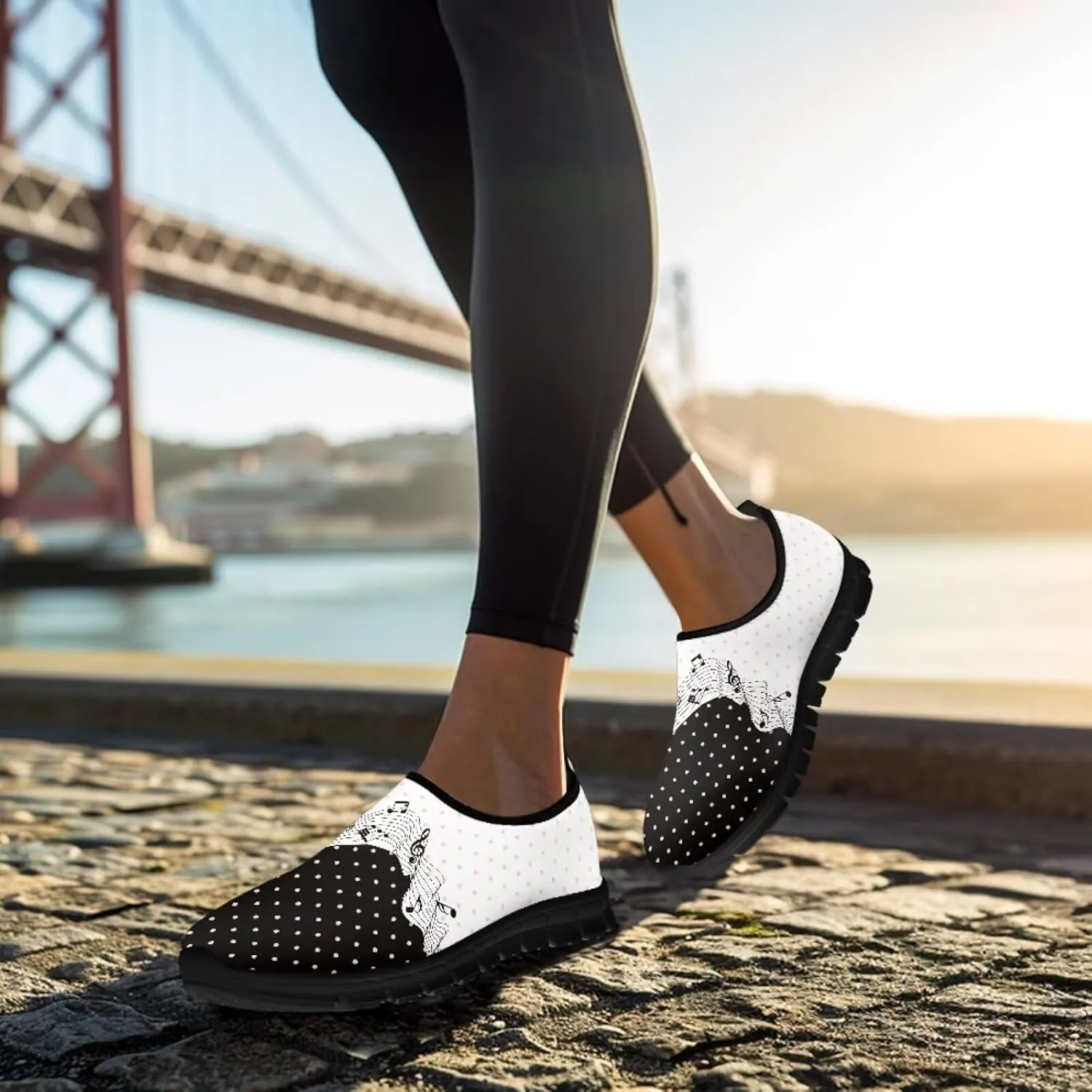 Dog Paw Print Casual Shoes for Women Slip On Low Top Flat Sneakers Breathable Mesh Footwear for Walking