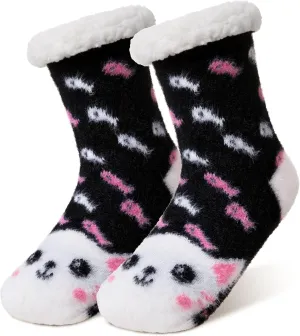 DoSmart Kids Girls Slipper Fuzzy Socks Soft Warm Cozy Animal Anti-Slip Winter Thermal Christmas Indoor Socks