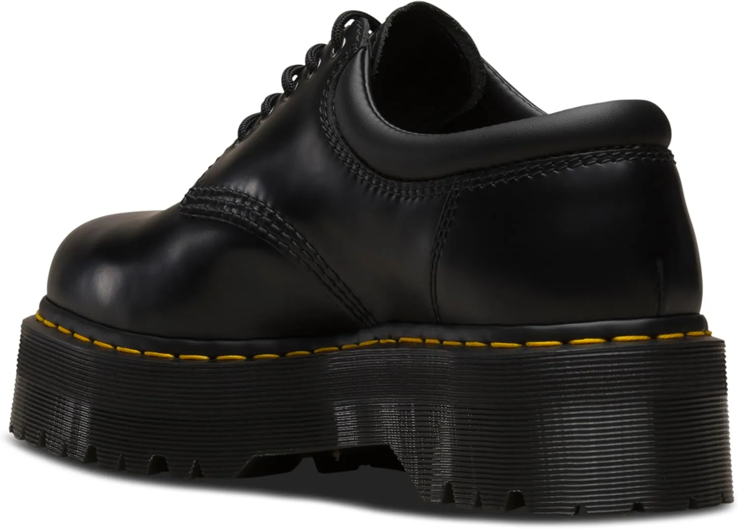 Dr. Martens Unisex 8053 Quad 5-Eye Shoe, Black Polished Smooth
