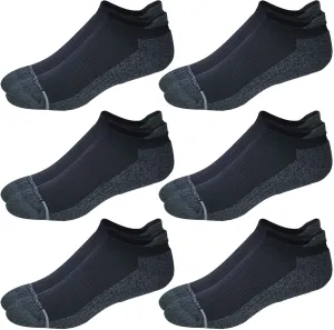 Dr. Motion 6 Pairs pack Mens Low Cut Cushioned Breathable Compression Ankle Socks with Arch Support
