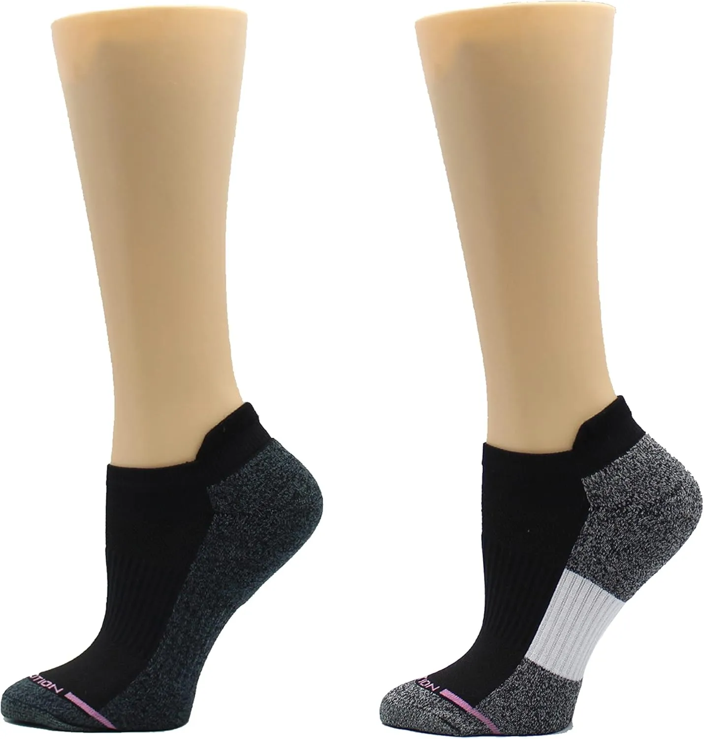 Dr. Motion Womens Low Cut Cushioned Breathable Compression Ankle Socks with Arch Support 6 Pairs