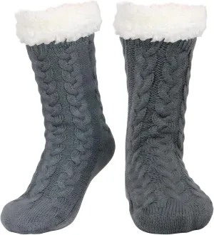 DRASEX Men‘s Fuzzy Slipper Socks Winter Cozy Fluffy Cabin Warm Soft Fleece Lining Thick Comfy Knit Non Slip Christmas Home Socks