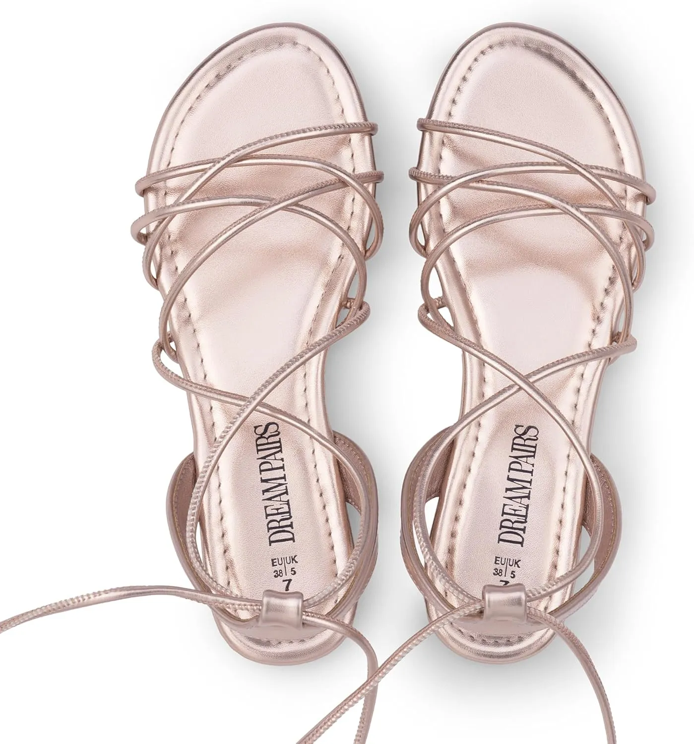 DREAM PAIRS Lace-up Gladiator Sandals Strappy Dressy Summer Flat Sandals for Women