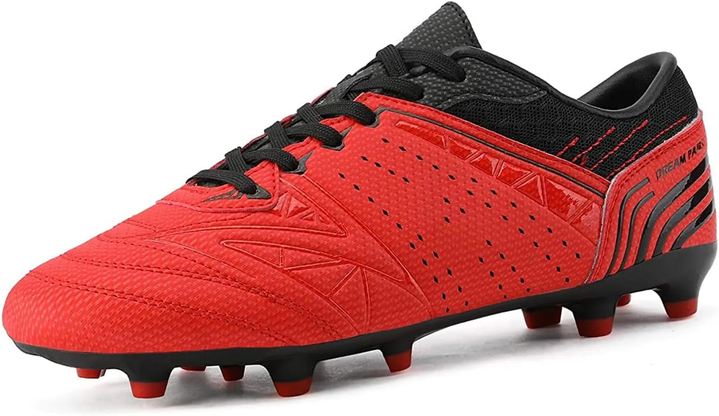 DREAM PAIRS Mens Sport Flexible Athletic Lace Up Light Weight Outdoor Cleats Football Soccer Shoes