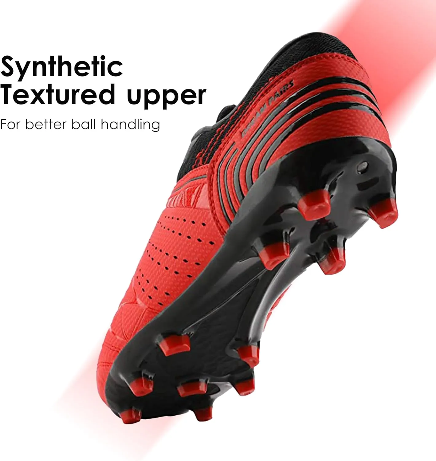 DREAM PAIRS Mens Sport Flexible Athletic Lace Up Light Weight Outdoor Cleats Football Soccer Shoes