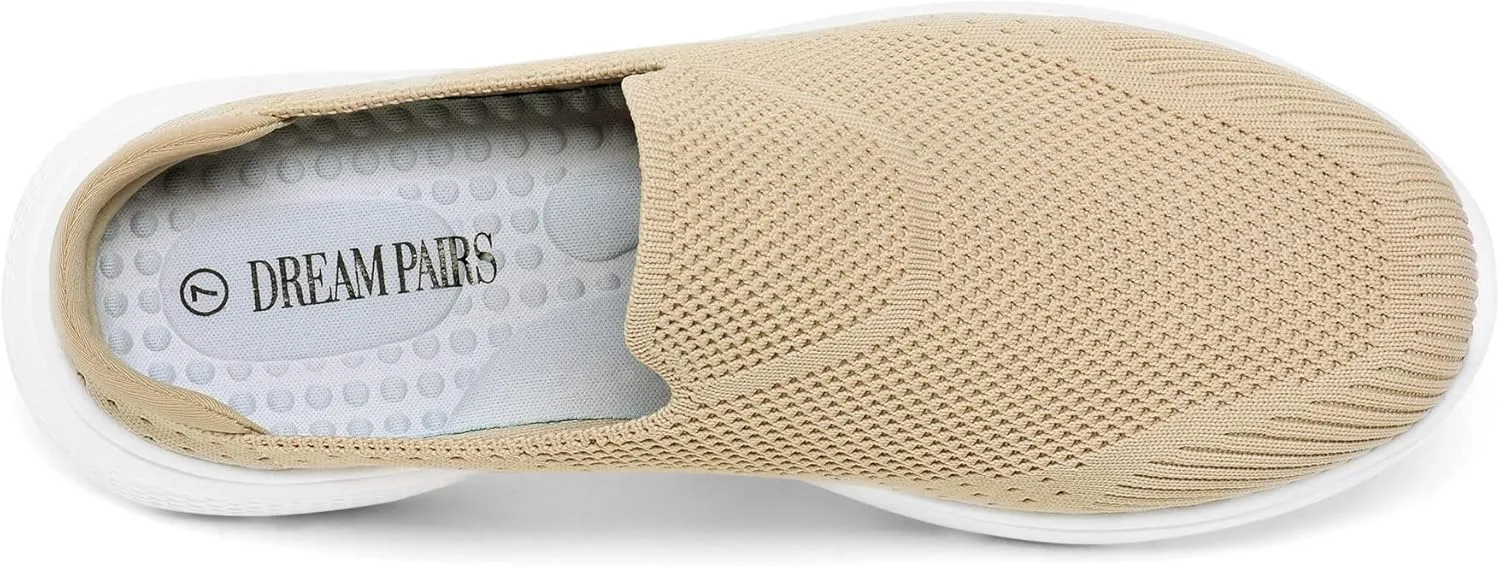 DREAM PAIRS Mules for Women Shoes Slip on Sneakers Knit Flats Lightweight Breathable Comfortable Walking Shoes
