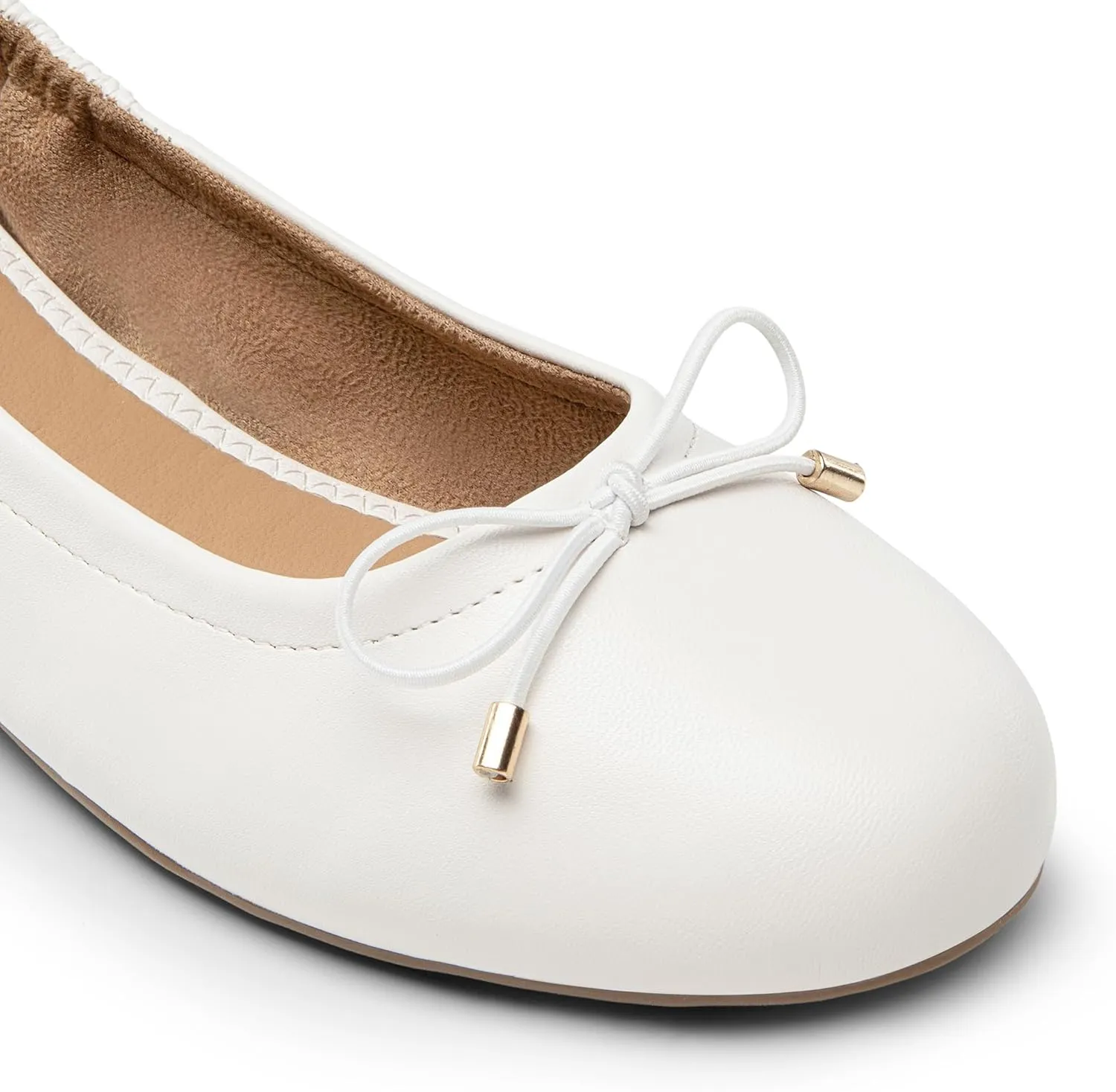 DREAM PAIRS Women's Ballet Flats, Foldable Round Toe Dress Shoes, Comfortable Slip On Work Flat Shoes with Bowknot