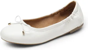 DREAM PAIRS Women's Ballet Flats, Foldable Round Toe Dress Shoes, Comfortable Slip On Work Flat Shoes with Bowknot