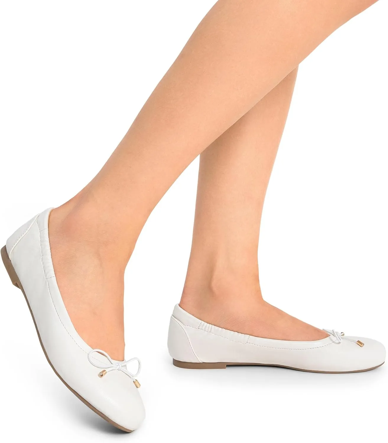 DREAM PAIRS Women's Ballet Flats, Foldable Round Toe Dress Shoes, Comfortable Slip On Work Flat Shoes with Bowknot