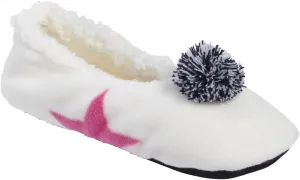 Dreams & Co. Plus Size Pom Pom Slipper