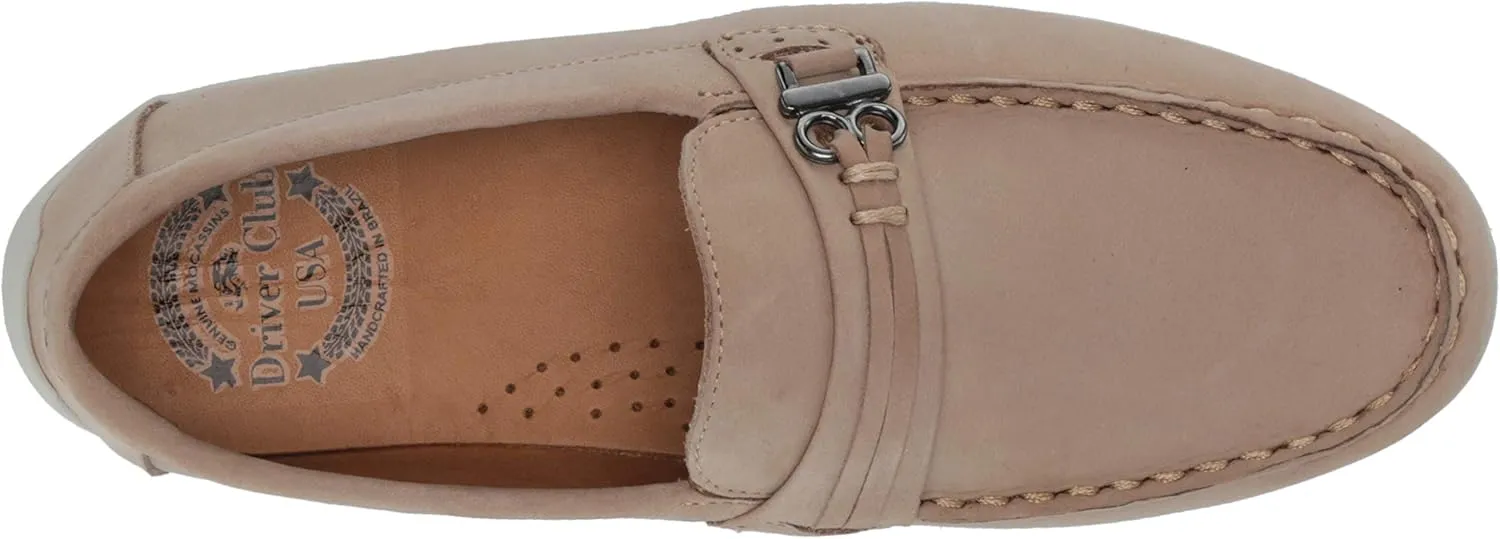 Driver Club USA Unisex-Child Boys/Girls Leather Fashion Luxury Driving Loafer with Rope Anchor Detail