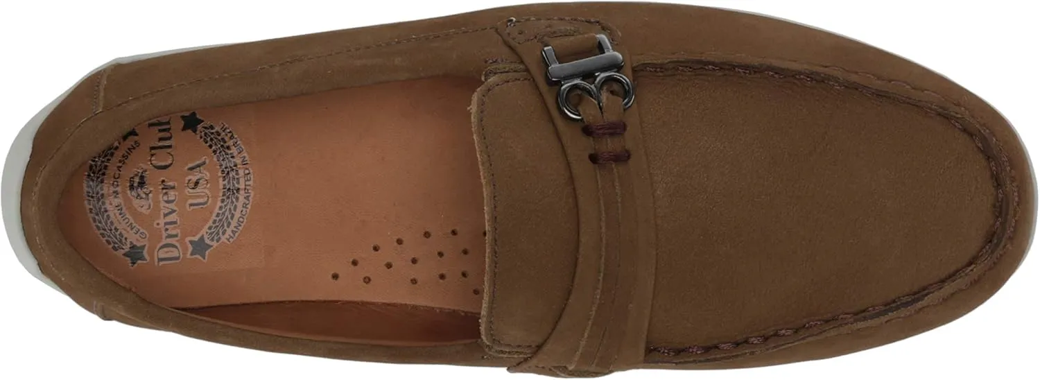 Driver Club USA Unisex-Child Boys/Girls Leather Fashion Luxury Driving Loafer with Rope Anchor Detail