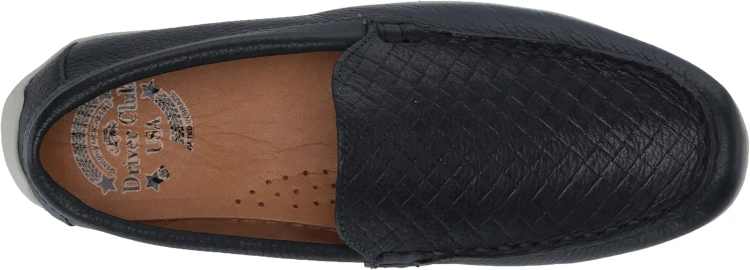 Driver Club USA Unisex-Child Kids Leather Fashion Luxury Driving Loafer with Venetian Detail
