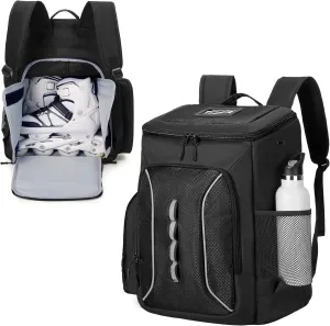 DSLEAF Roller Skate Bag with Large Capacity, Ice Skate Bag Backpack Holds Shoes Up to US Men Size 13, Figure Skate Bag with Multiple Pockets for Inline, Figure, Quad, Speed, Hockey Skating