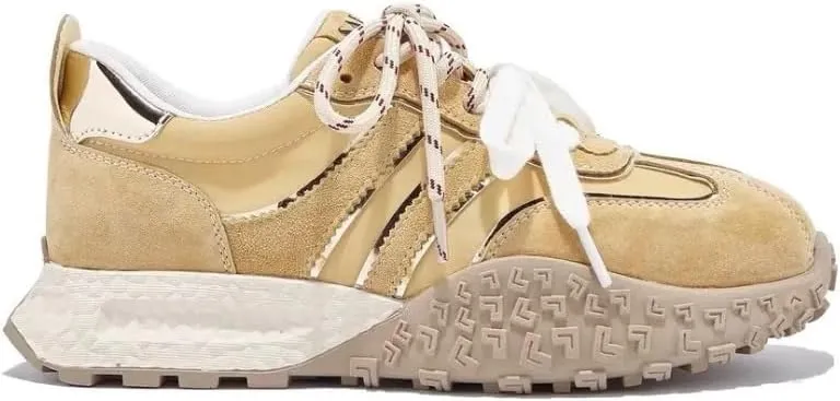 Dual Lace Retro Sneakers - Y2K Chunky Platform Cute Shoes for Women & Girls, Comfy Casual Trainers for City Walk, Campus Life, Beach Travel, Back to School, Harajuku Kawaii Minimalist Streetwear