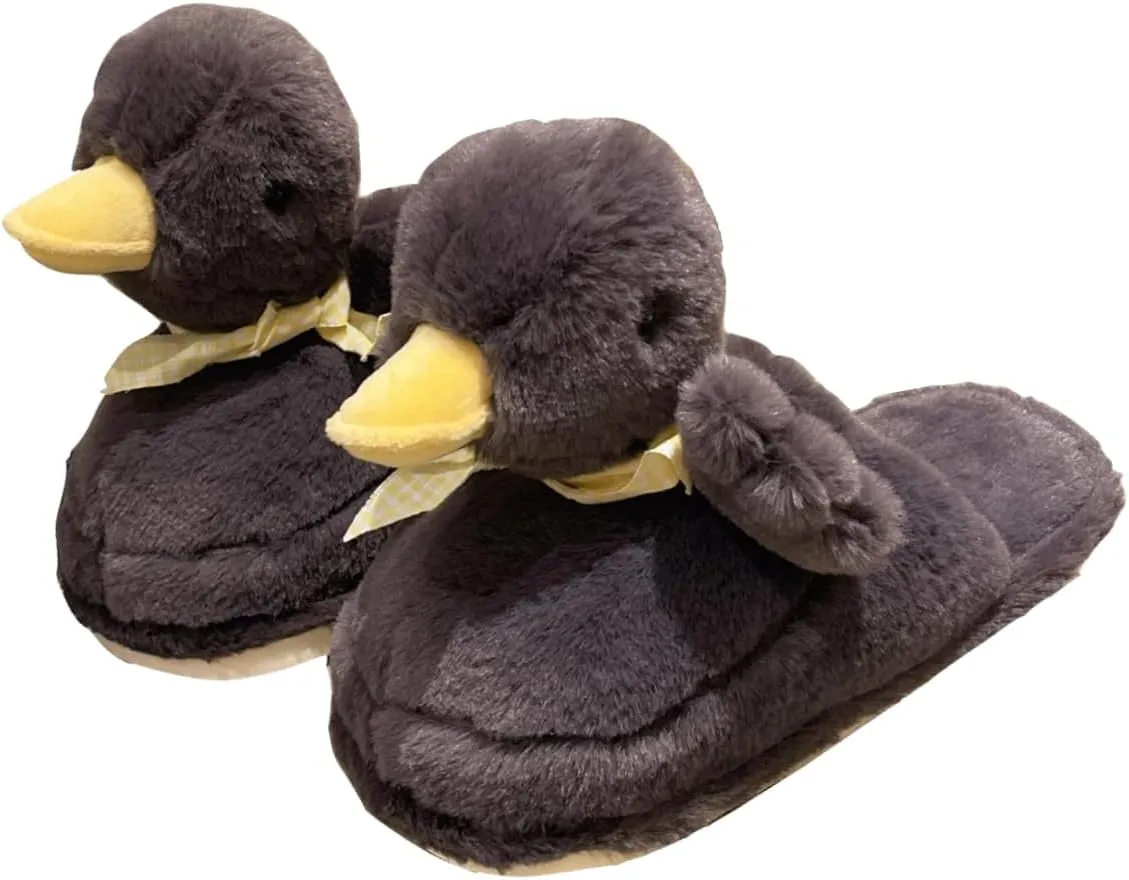 Duck Slippers for Women Fuzzy Animal Plush Slippers Winter Indoor House Slides Warm Fluffy Slipper for Men