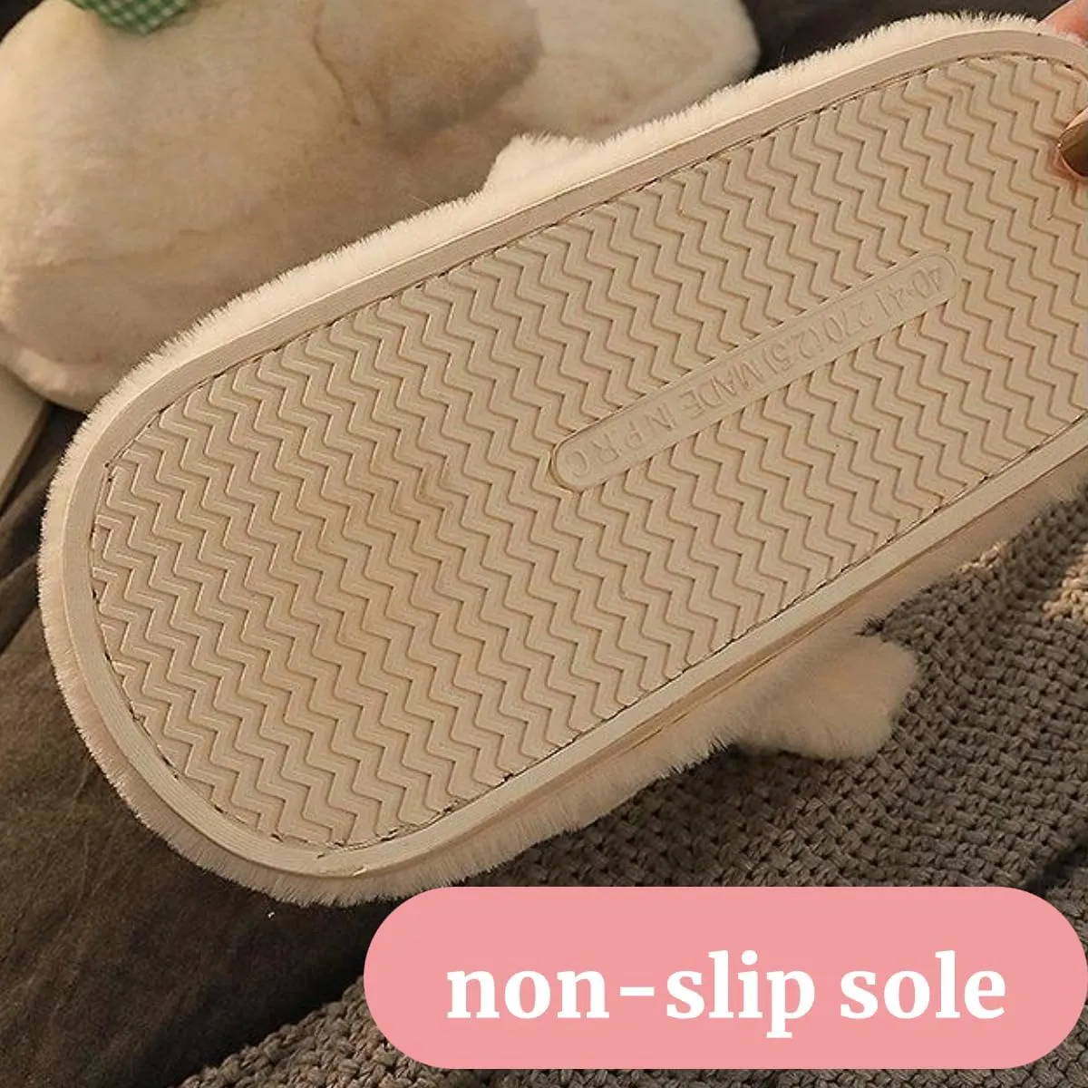 Duck Slippers for Women Fuzzy Animal Plush Slippers Winter Indoor House Slides Warm Fluffy Slipper for Men