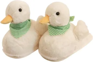 Duck Slippers for Women Fuzzy Animal Plush Slippers Winter Indoor House Slides Warm Fluffy Slipper for Men