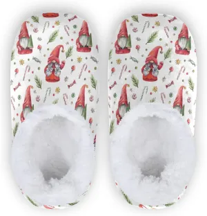 Dussdil Christmas Trees Gnomes Candy Canes Home Winter Slippers Spa Travel House Slipper Soft Memory Foam Slipper Non Slip for Hotel Bedroom Shoes Slippers M