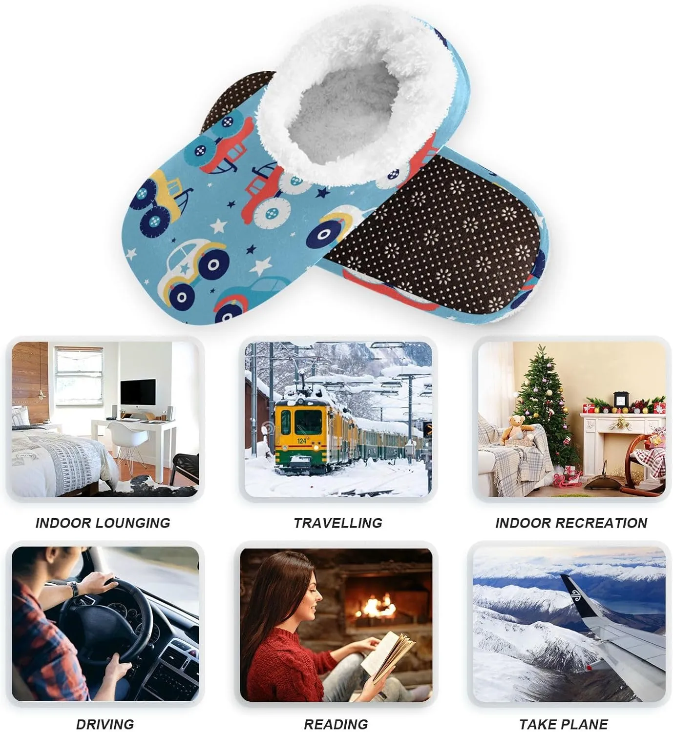 Dussdil Home Winter Slippers Spa Travel House Slipper Soft Memory Foam Slipper Non Slip for Hotel Bedroom Shoes Slippers