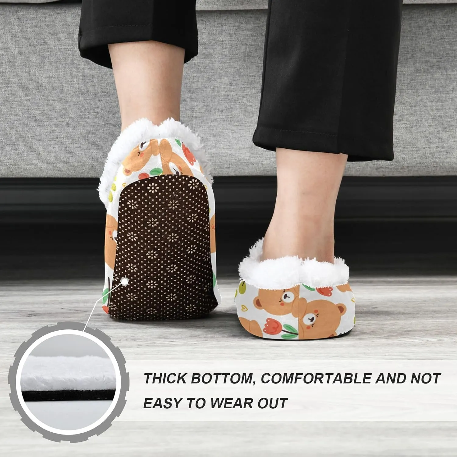 Dussdil Home Winter Slippers Spa Travel House Slipper Soft Memory Foam Slipper Non Slip for Hotel Bedroom Shoes Slippers