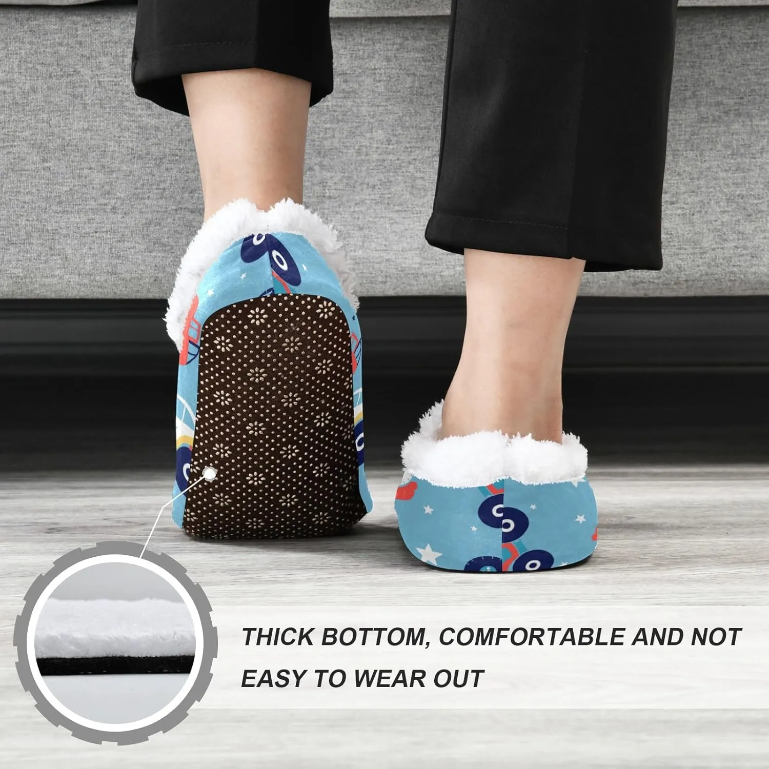 Dussdil Home Winter Slippers Spa Travel House Slipper Soft Memory Foam Slipper Non Slip for Hotel Bedroom Shoes Slippers