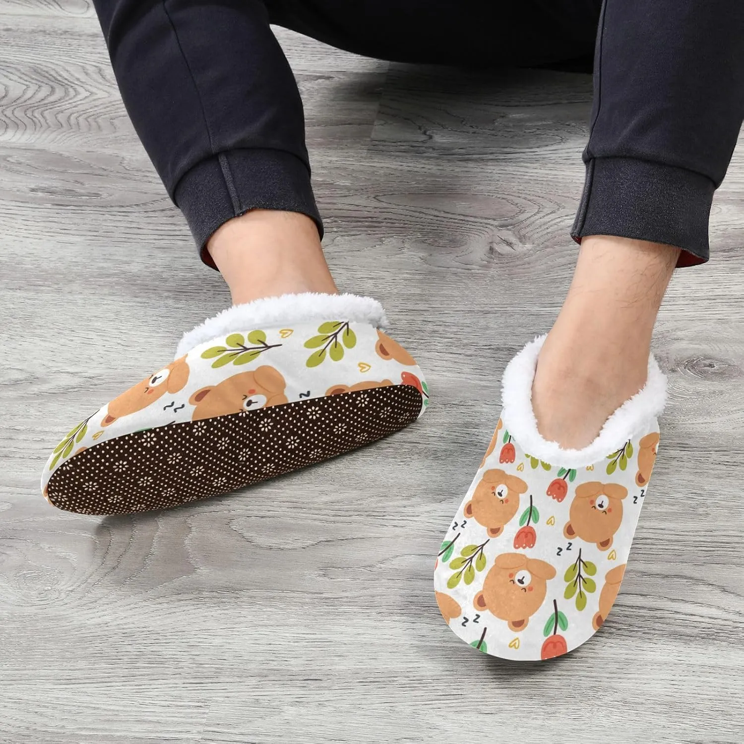 Dussdil Home Winter Slippers Spa Travel House Slipper Soft Memory Foam Slipper Non Slip for Hotel Bedroom Shoes Slippers
