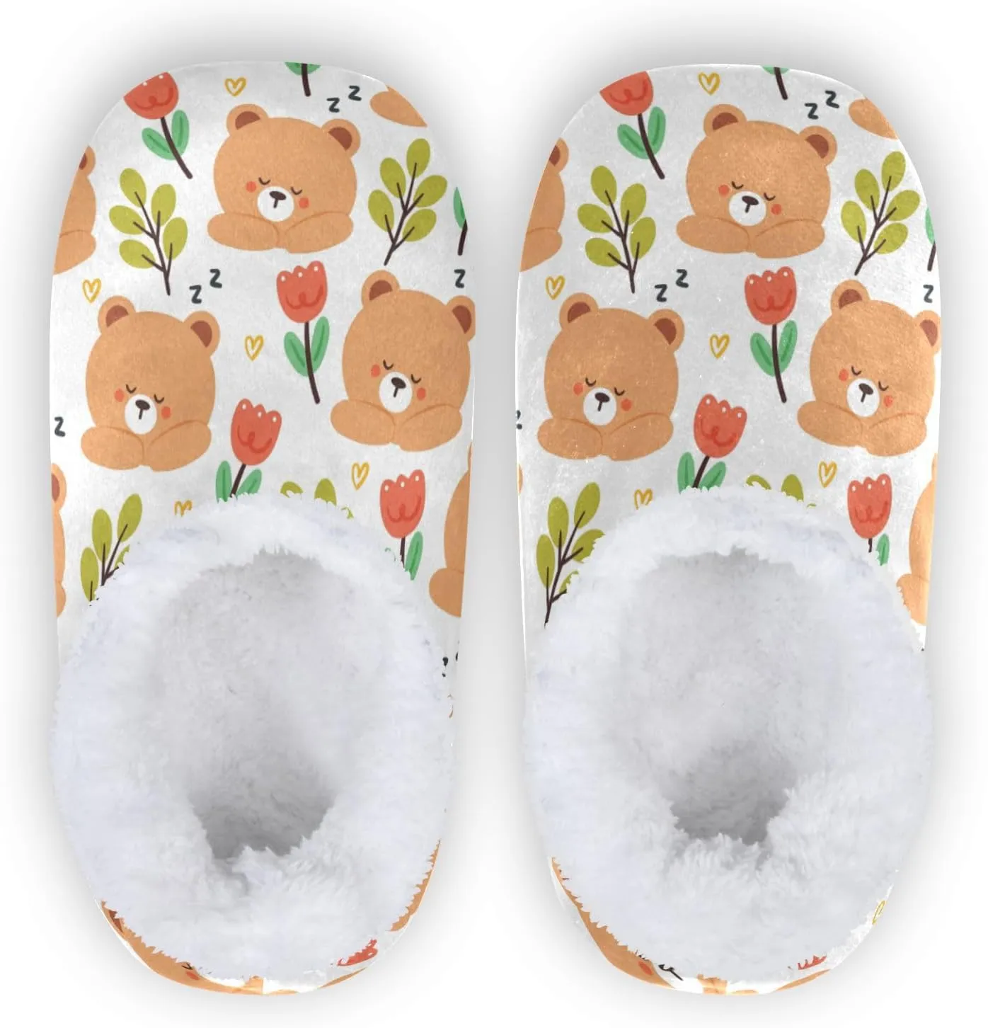 Dussdil Home Winter Slippers Spa Travel House Slipper Soft Memory Foam Slipper Non Slip for Hotel Bedroom Shoes Slippers