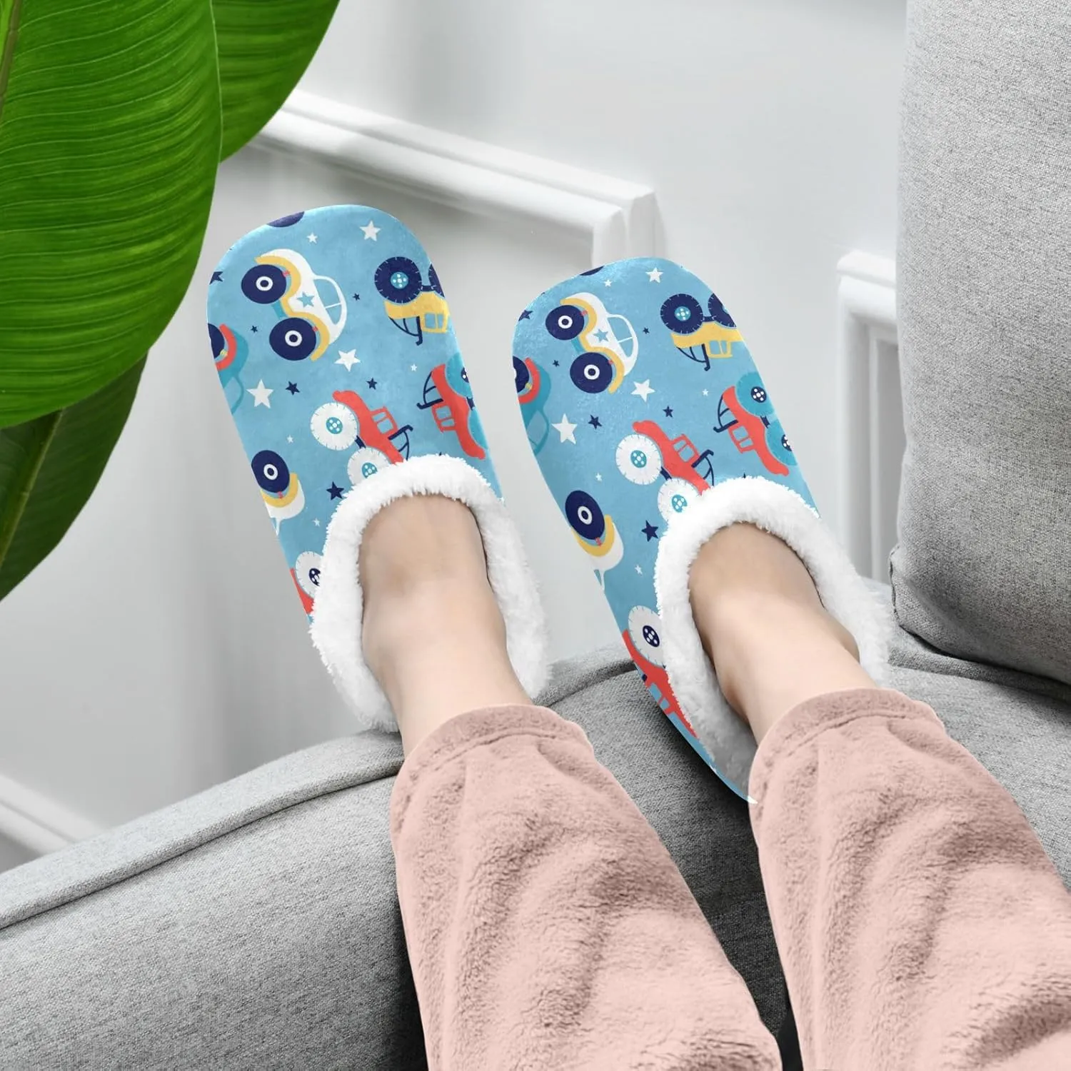 Dussdil Home Winter Slippers Spa Travel House Slipper Soft Memory Foam Slipper Non Slip for Hotel Bedroom Shoes Slippers