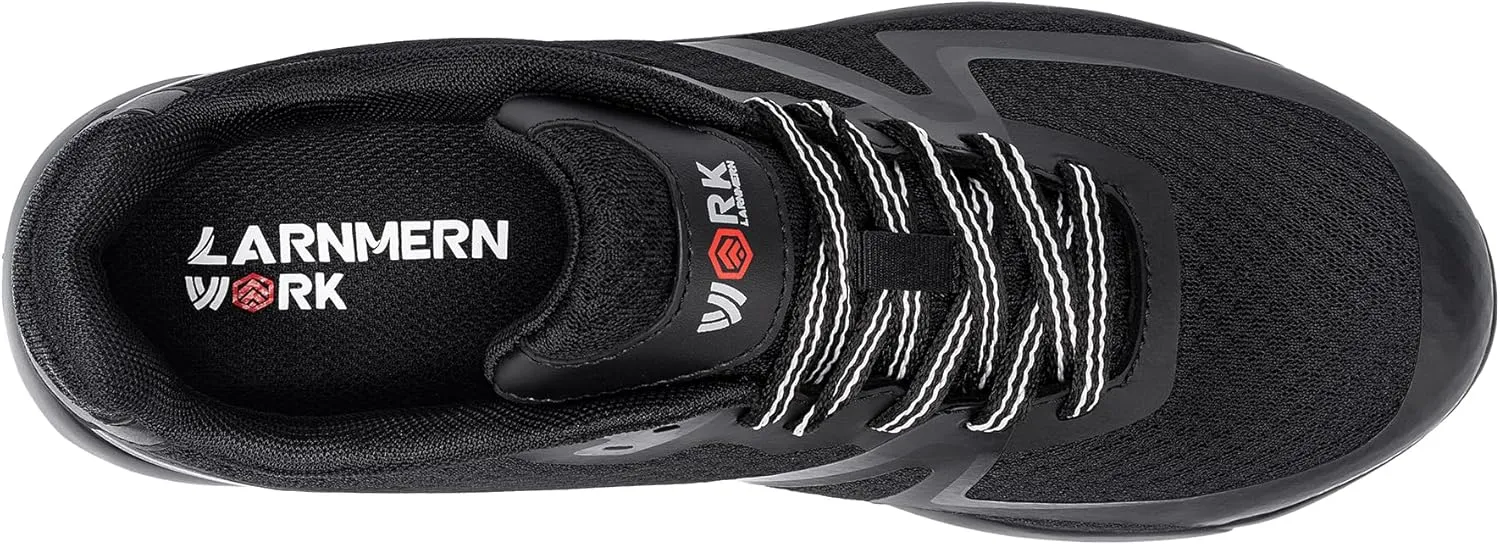 DYKHMILY Steel Toe Shoes for Men Air Cushion Safety Shoe Pull On Comfortable Work Breathable Lightweight Tennis Sneakers