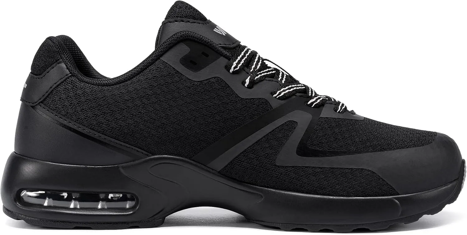 DYKHMILY Steel Toe Shoes for Men Air Cushion Safety Shoe Pull On Comfortable Work Breathable Lightweight Tennis Sneakers
