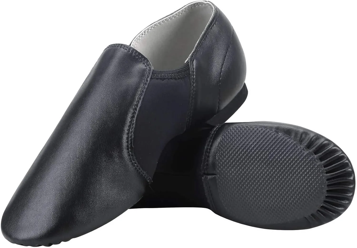 Dynadans Unisex PU Leather Upper Slip-on Jazz Shoe with Arch Insert for Women and Men's Dance Shoes