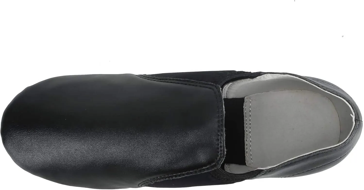 Dynadans Unisex PU Leather Upper Slip-on Jazz Shoe with Arch Insert for Women and Men's Dance Shoes
